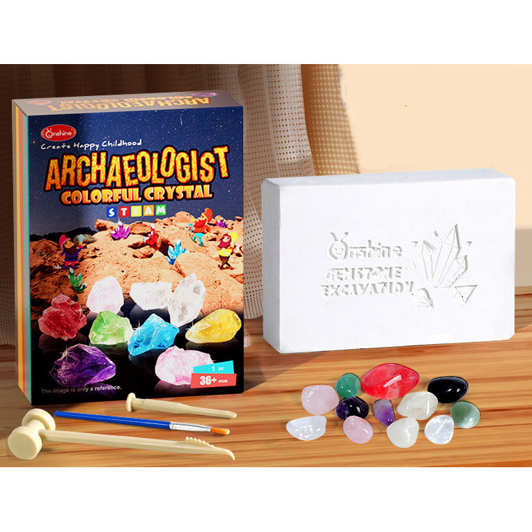 Розвиваючий набір для розкопок Кольорові кристали від Obetty, фото 1