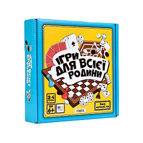 Набір настільних ігор "Ігри для всієї родини" Strateg 30688/1, 4 гри, Toyman