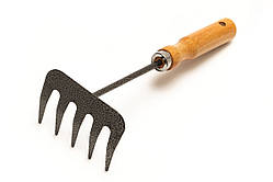 Граблі садові MASTERTOOL 5 зубців 255х95 мм з дерев'яною ручкою 14-6191