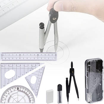 Готувальня з 7 предметів у пластиковій коробці у світлих тонах 2002 Набір для креслення в 1 упаковці 2 шт