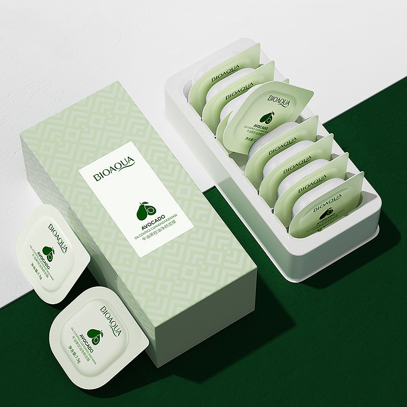 Грязьова маска для глибокого очищення шкіри Bioaqua Avocado Oil control cleansing mud mask, 7,5 г/8 шт.