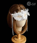 Карнавальная белая маска, украшение на лицо "Парижанка" для фотосессии - Aushal Jewellery