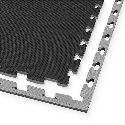 Мат-пазл (ласточкин хвіст) 4FIZJO Mat Puzzle EVA 100 x 100 x 2 cм Black/Grey (P-5907739316226), фото 1