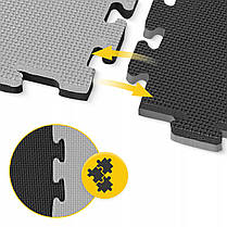 Мат-пазл (ласточкин хвіст) 4FIZJO Mat Puzzle EVA 100 x 100 x 2 cм Black/Grey (P-5907739316226), фото 4