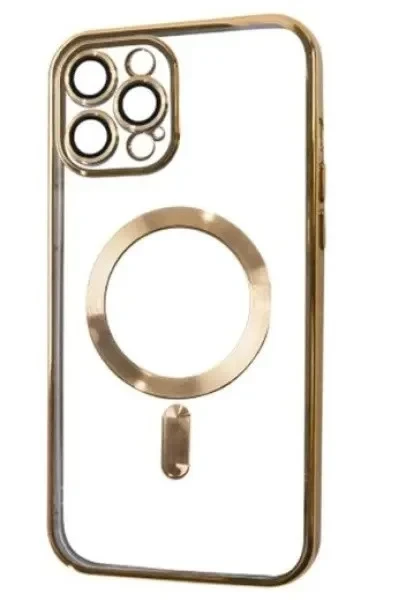 Чохол-накладка Infinity Magnetic для iPhone 15 Pro Max Gold + захист камери, фото 1