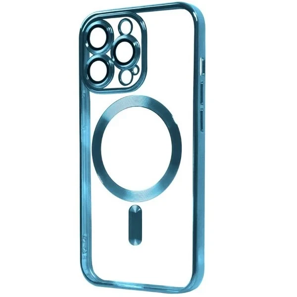 Чохол-накладка Infinity Magnetic для iPhone 15 Pro Blue + захист камери, фото 1