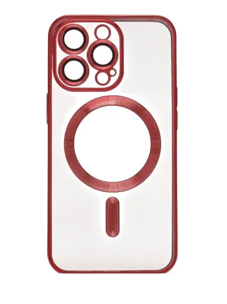 Чохол-накладка Infinity Magnetic для iPhone 15 Pro Max Red + захист камери, фото 1