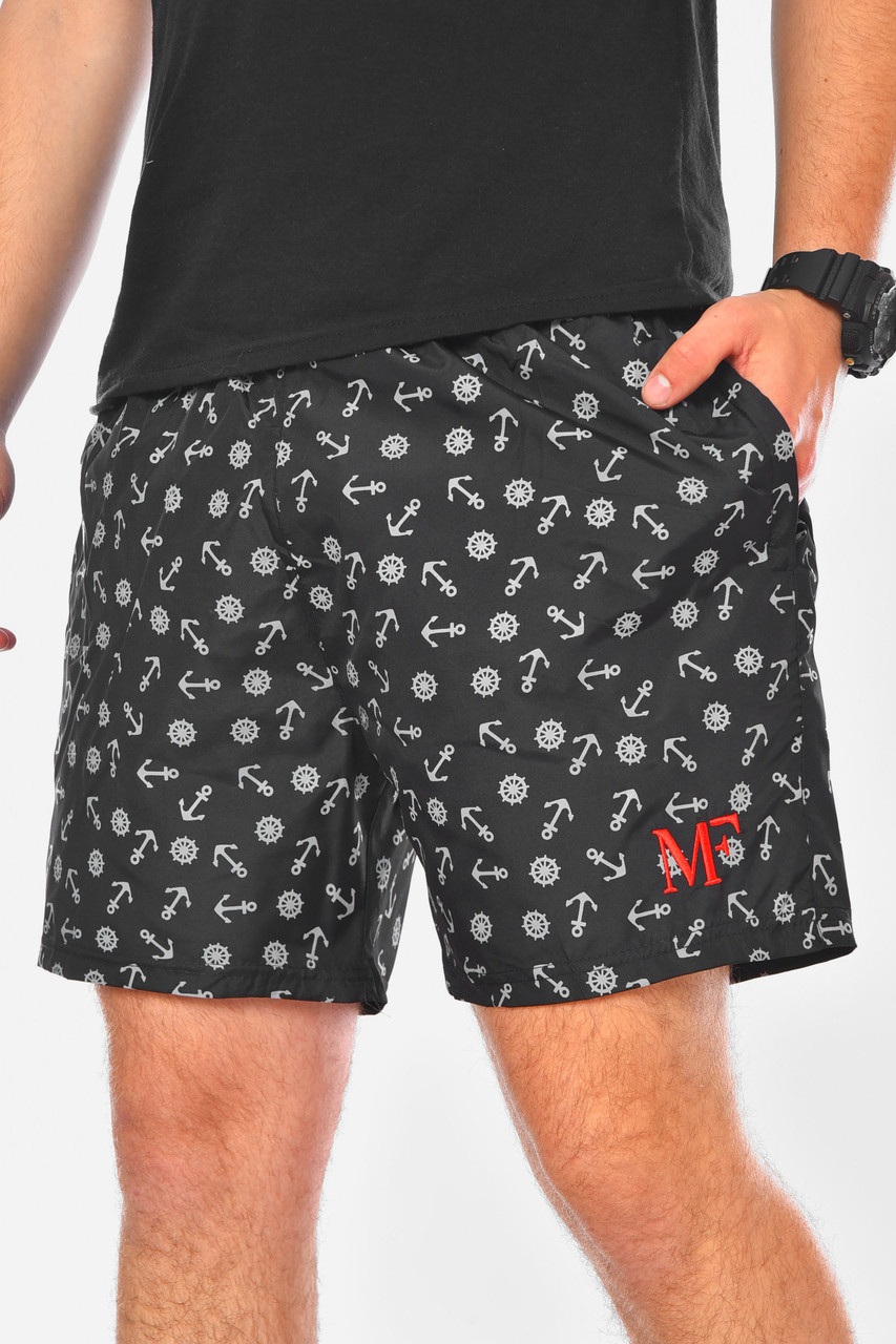 Шорти чоловічі чорного кольору з принтом 200581M, фото 1
