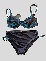Купальник 2025 раздельный Fuba 25008 черный-голубой(В НАЛИЧИИ ТОЛЬКО 48 50 52 54 56 УКР р-ры), фото 4