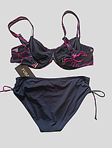 Купальник 2025 раздельный Fuba 25008 черный-розовый(В НАЛИЧИИ ТОЛЬКО 48 50 52 54 56 УКР р-ры), фото 3