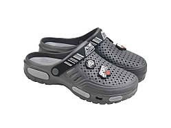 Капці пляжні підліткові Крокси р.36-40 (6 пар) арт.СD-48 графіт-св.сірий ТМ GIPANIS