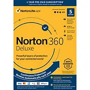 Антивірус Norton 360 Deluxe на 1 рік для 5 пристроїв (Ліцензійний ключ)