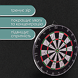 Мішень для гри в дартс класична 45 см, Дартс комплект мішень і дротики Flocked (18012), фото 2