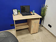 Маленький робочий письмовий стіл 90 см з тумбою та шухлядою для школяра підлітка студента Дуб Сонома, фото 2