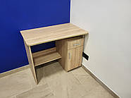 Маленький робочий письмовий стіл 90 см з тумбою та шухлядою для школяра підлітка студента Дуб Сонома, фото 9