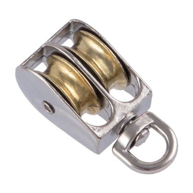 Блок подвійний 1/2" нікель, фото 1