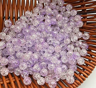 Акрилові намистини "Бите скло" / Двоколірні / Ø-8 мм / Упаковка 20 грам ≈ 68 шт / Бузковий №64