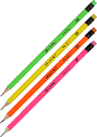Олівець графітовий з гумкою (НВ, асортимент дизайнів) Buromax Neon BM.8520