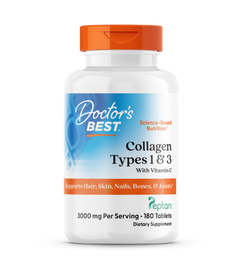 Колаген типу 1 і 3 з Peptan і вітаміном C Doctor's Best, 1000 мг 180 таблеток