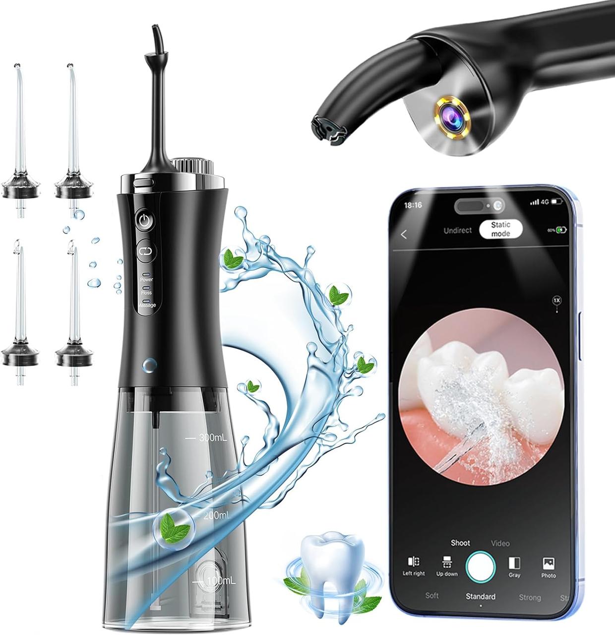 Іригатор для порожнини рота Visual Water Flosser C2 з 10-мегапіксельною камерою для зубів, 2 режими, 12 передач,