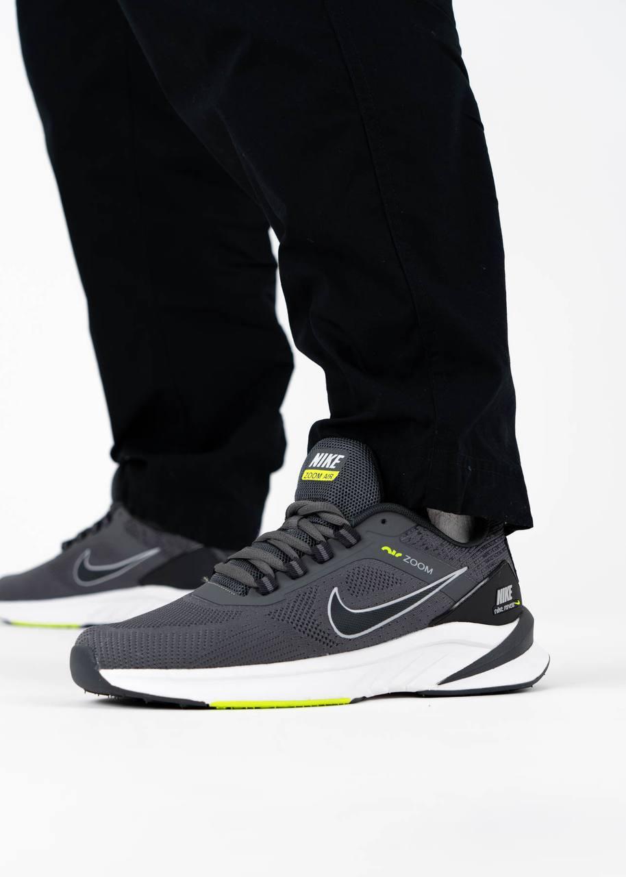 Чоловічі кросівки текстильні сітка Nike Air Zoom Dark Grey Black, кеди чоловічі Найк сірі. Чоловіче взуття