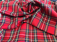 Ткань Клетка Шотландка Красная