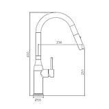 Змішувач для кухні GAPPO G4398-41 з висувним виливом, нерж. сталь, Ø35, збройова сталь, фото 9