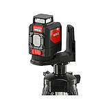 Нівелір лазерний самонівелюючий 5 зелених променів (точність ±3 мм/10 м) дальність 30 м з приладдям Yato YT-30440, фото 2