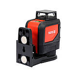 Нівелір лазерний самонівелюючий 5 зелених променів (точність ±3 мм/10 м) дальність 30 м з приладдям Yato YT-30440, фото 8