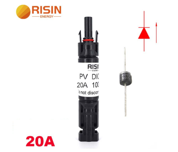 Конектор RISIN MC4 з діодом постійного струму 20А,1000 В у комплекті для монтажу сонячного кабелю