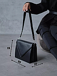 Жіноча сумка 93530 крос-боді чорна, фото 6