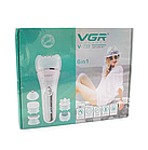Епілятор для обличчя та тіла 6в1, VGR V-733, з USB / Акумуляторний електроепілятор для видалення волосся, фото 10