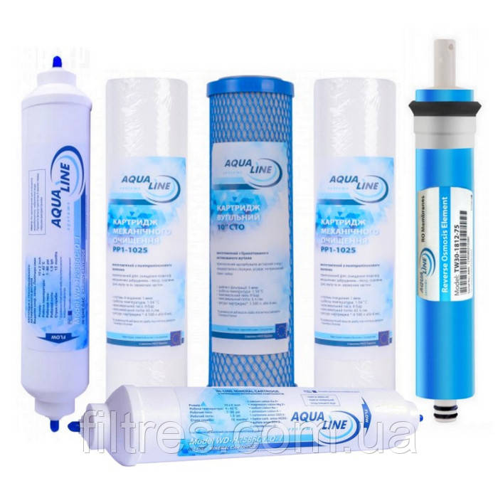 Комплект шести картриджів Aqualine (RO-6), фото 1