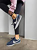 Жіночі кросівки Nike Cortez Blue Navi Кеди Найк Кортез темно сині текстиль замша демісезон, фото 7