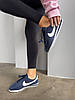 Жіночі кросівки Nike Cortez Blue Navi Кеди Найк Кортез темно сині текстиль замша демісезон, фото 9