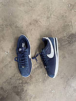 Жіночі кросівки Nike Cortez Blue Navi Кеди Найк Кортез темно сині текстиль замша демісезон, фото 4