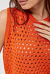 В'язаний ажурний кроп-топ без рукавів, фото 6