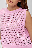 В'язаний ажурний кроп-топ без рукавів, фото 2