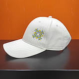 Біла кепка бейсболка бавовна вишивка орнамент, фото 5