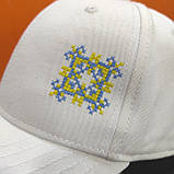 Біла кепка бейсболка бавовна вишивка орнамент, фото 6