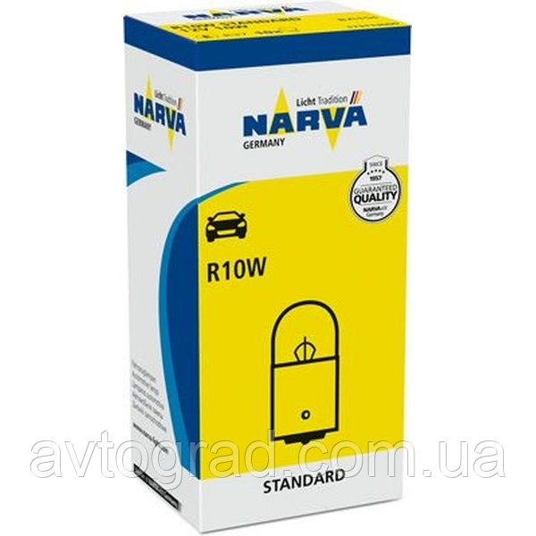 Лампа автомобільна R10W, 12V NARVA, фото 1