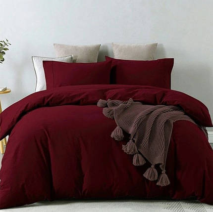 Бордова однотонна тканина 220 см для пошиття постільної білизни Бязь Gold Lux бавовняна, рулон 50 м, Пакистан, фото 1