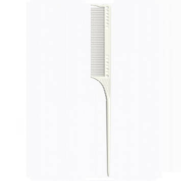 Гребінець JRL із дрібними зубчиками для ідеально рівного волосся білий, 21,5 см (JRL-101)