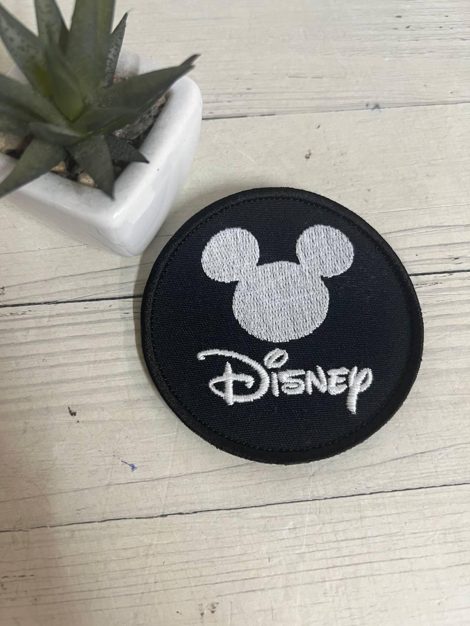 Шеврон Нашивка "Disney Mikki Mouse" чорний 80 мм