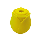 Жовтий вакуумний стимулятор клітора, Силіконовий вібратор троянда з вакуумно-хвильовою стимуляцією, Інтимні іг, фото 4