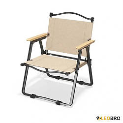 Кемпінгове крісло LEOBRO Бежеве Середнє (CH-S03-M) для пікніка риболовлі пляжу дачі потужне Леобро