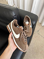 Жіночі кросівки Nike Cortez Vintage Suede Brown Кеди Найк Кортез коричневі текстиль замша демісезон, фото 5