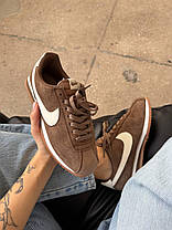 Жіночі кросівки Nike Cortez Vintage Suede Brown Кеди Найк Кортез коричневі текстиль замша демісезон, фото 3