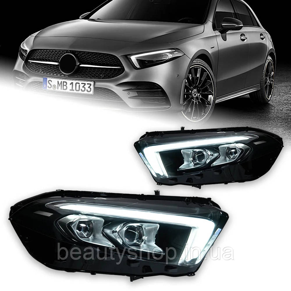 Світлодіодні передні фари для Mercedes-Benz W177 (2019–2021) A-Class, DRL, Bi Xenon лінзи