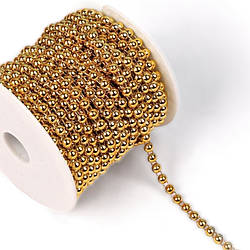 Напівнамистини на нитці 4 мм 1 м золото Gold_АА079